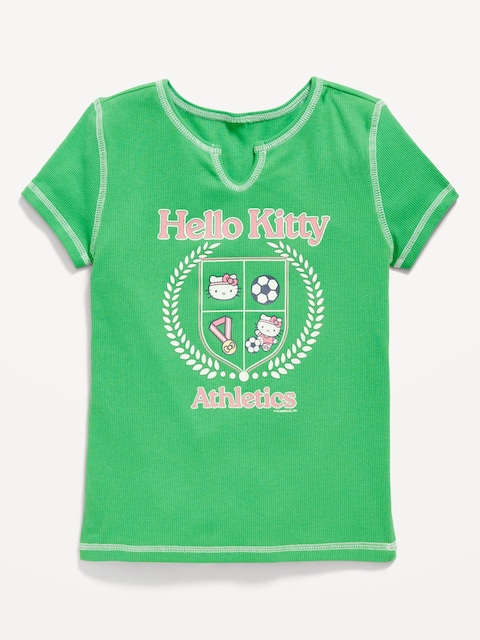 Hello Kitty® Fitted Ribbed Graphic T-Shirt for Girls