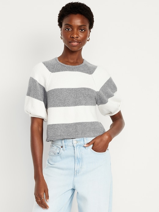 Image number 1 showing, SoSoft Puff-Sleeve Sweater