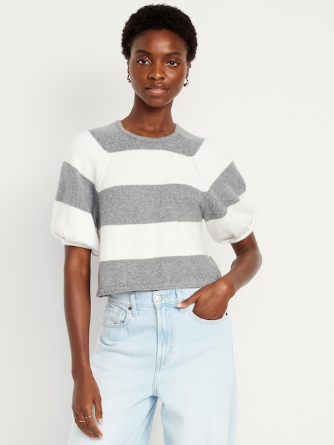 SoSoft Puff-Sleeve Sweater - Gray