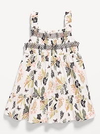 Image number 1 showing, Printed Sleeveless Ruffle-Trim Smocked Dress for Baby