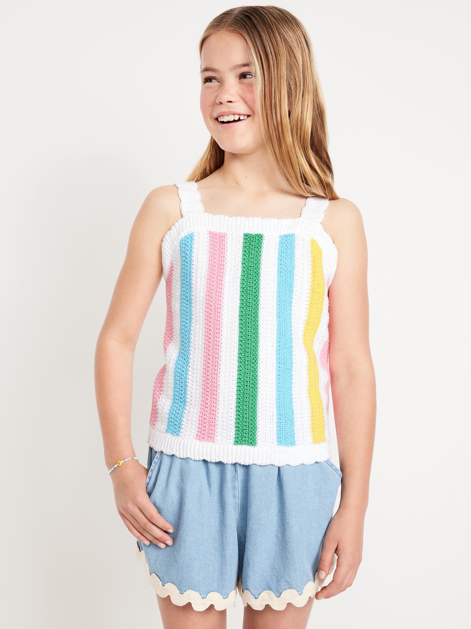 Camisole en tricot côtelé sans manches pour fille