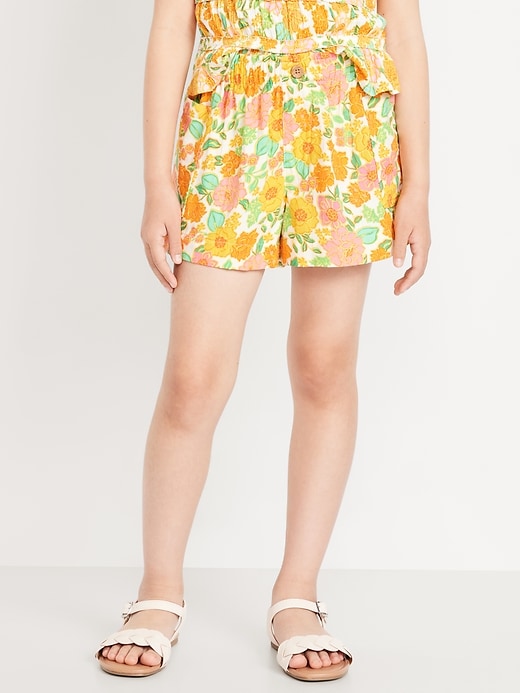 View large product image 1 of 4. Printed Double-Weave Pull-On Utility Shorts for Girls