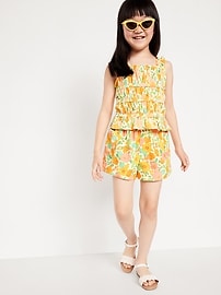 View large product image 3 of 4. Printed Double-Weave Pull-On Utility Shorts for Girls