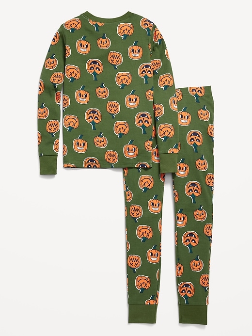 View large product image 2 of 2. Gender-Neutral Snug-Fit Graphic Pajama Set for Kids