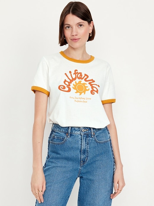 Image number 1 showing, EveryWear Graphic Ringer T-Shirt