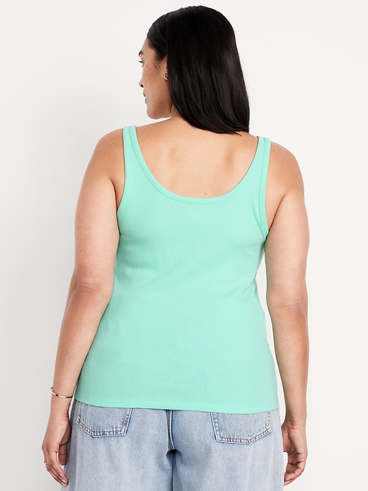 Image number 7 showing, First-Layer Ribbed Scoop-Neck Tank Top