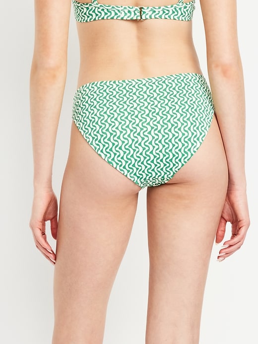 Image number 2 showing, Mid-Rise Textured Bikini Swim Bottoms