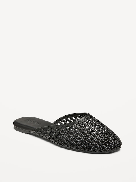 Faux-Leather Woven Mule for Women