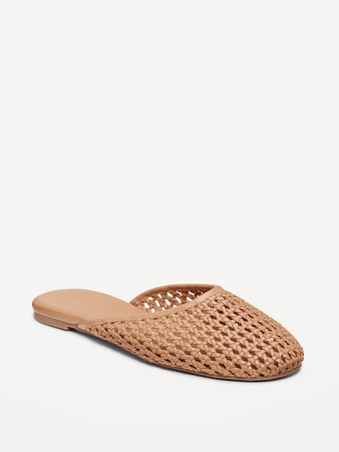 Faux-Leather Woven Mule for Women