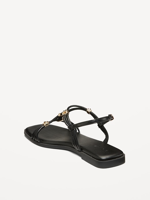 Image number 4 showing, Faux-Leather Strappy Hardware Sandals