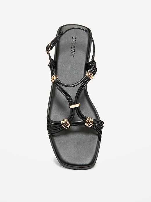 Image number 5 showing, Faux-Leather Strappy Hardware Sandals