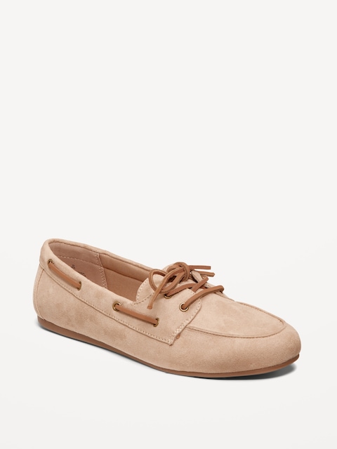 Faux-Leather Boat Shoes for Women