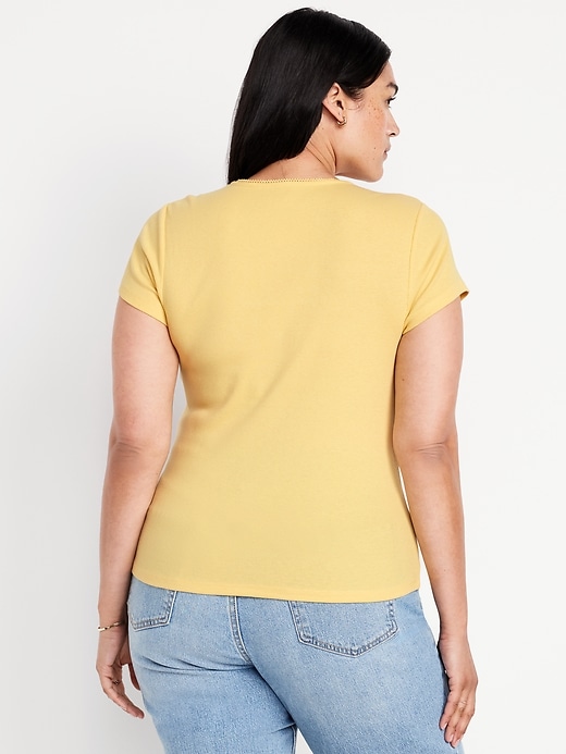 Image number 7 showing, Square-Neck Ribbed T-Shirt