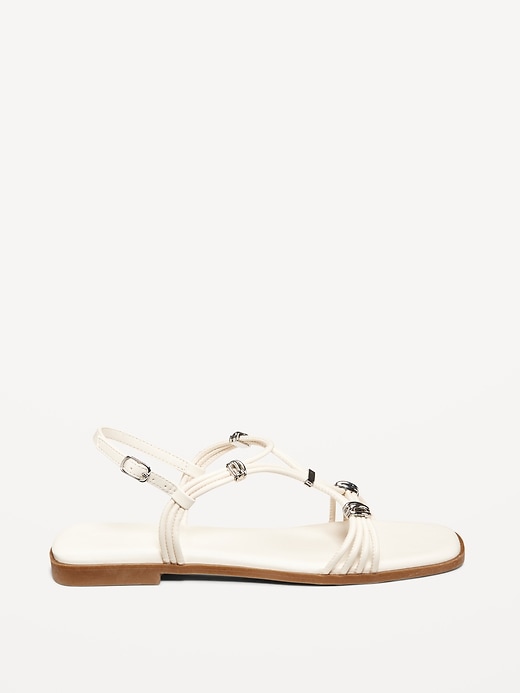 Image number 3 showing, Faux-Leather Strappy Hardware Sandals