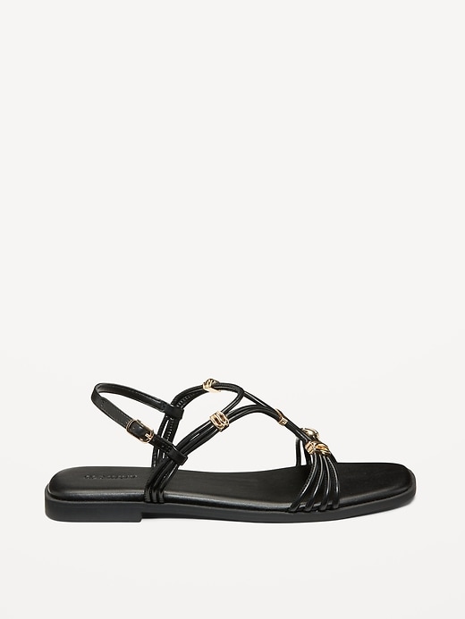 Image number 6 showing, Faux-Leather Strappy Hardware Sandals