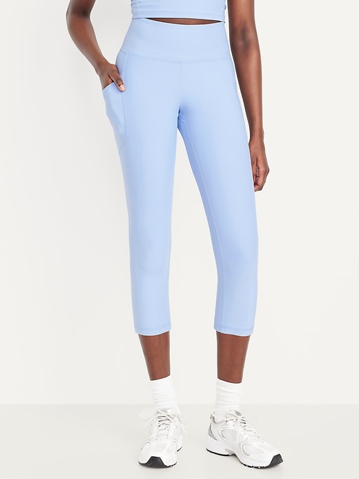 Image number 1 showing, High-Waisted PowerSoft Crop Pocket Leggings