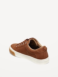 View large product image 3 of 4. Faux-Leather Gender-Neutral Lace-Up Sneakers for Kids