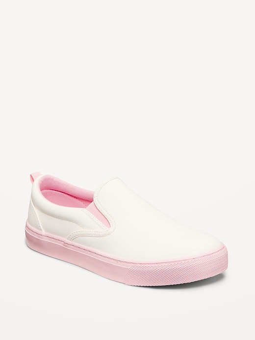 View large product image 1 of 4. Faux-Leather Slip-On Sneakers for Girls