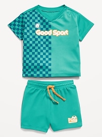 View large product image 3 of 3. Mesh Graphic Top and Shorts Set for Baby