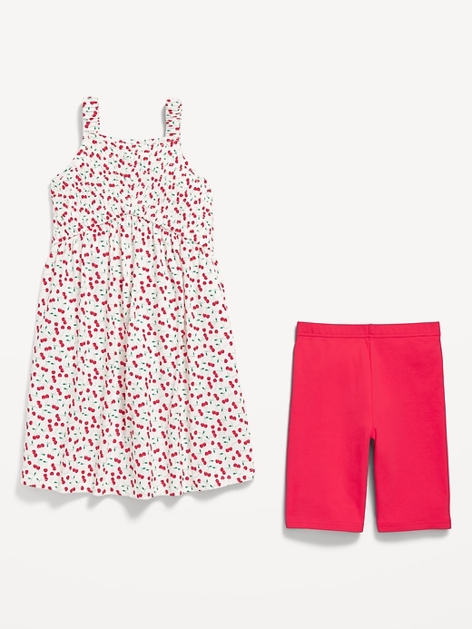 View large product image 2 of 2. Sleeveless Fit and Flare Dress and Biker Shorts Set for Girls