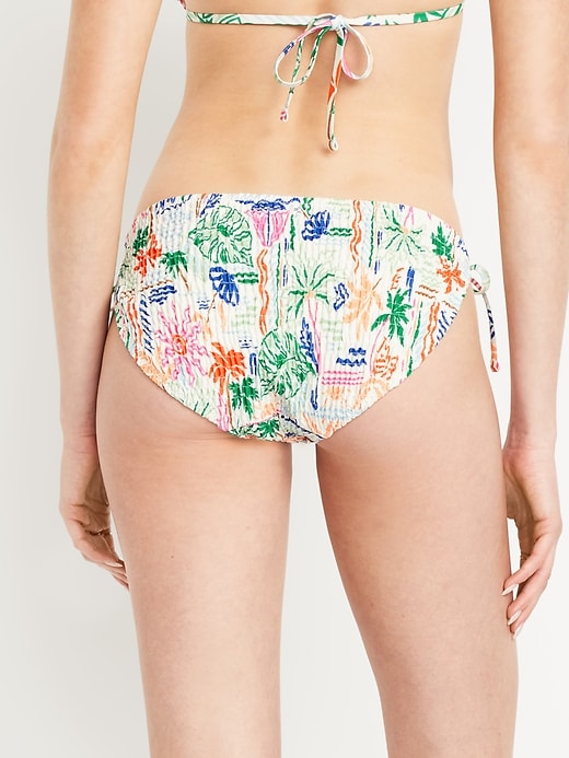 Image number 2 showing, Mid-Rise Textured String Bikini Swim Bottoms
