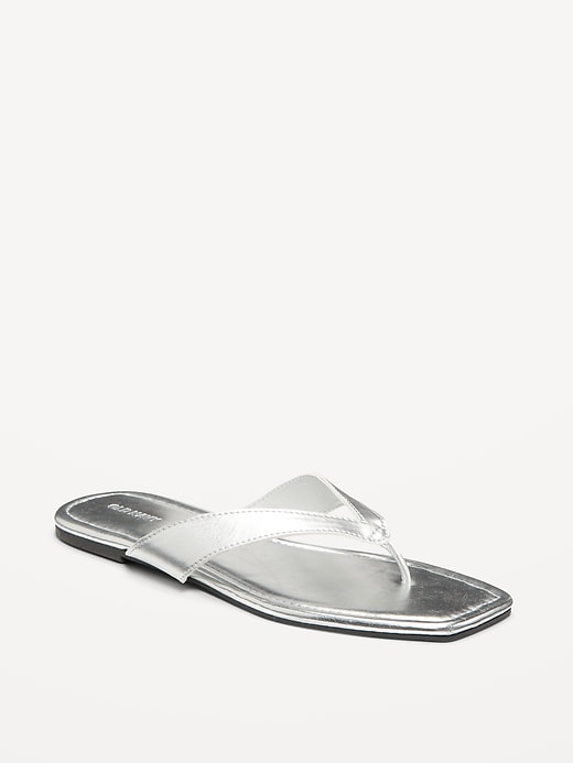 Image number 1 showing, Faux-Leather Flip Flop for Women