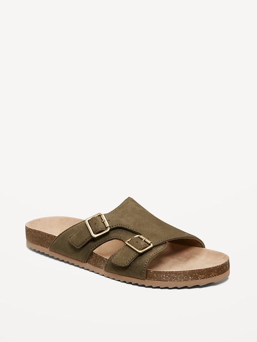 View large product image 1 of 4. Faux-Suede Double-Strap Sandals for Men