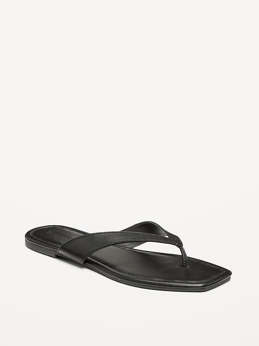 Image number 1 showing, Faux-Leather Flip Flop for Women