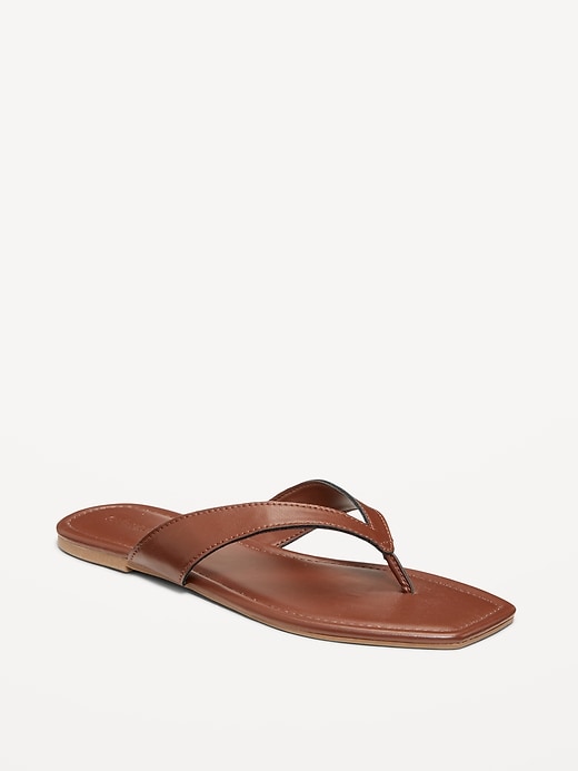 Image number 1 showing, Faux-Leather Flip Flop for Women