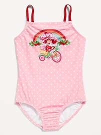 L'image numéro 1 présente Maillot de bain une-pièce à découpes au dos Strawberry Shortcake™ pour fille