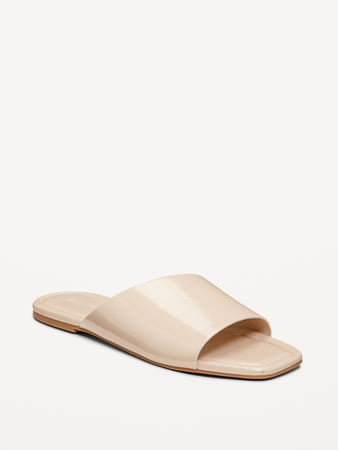 Sandales de piscine en similicuir pour femme