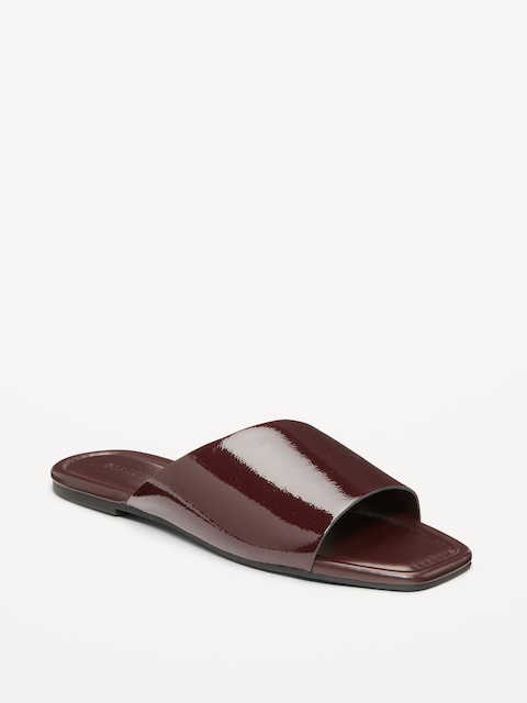 Sandales de piscine en similicuir pour femme