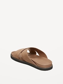View large product image 4 of 4. Faux-Leather Cross-Strap Sandals for Men