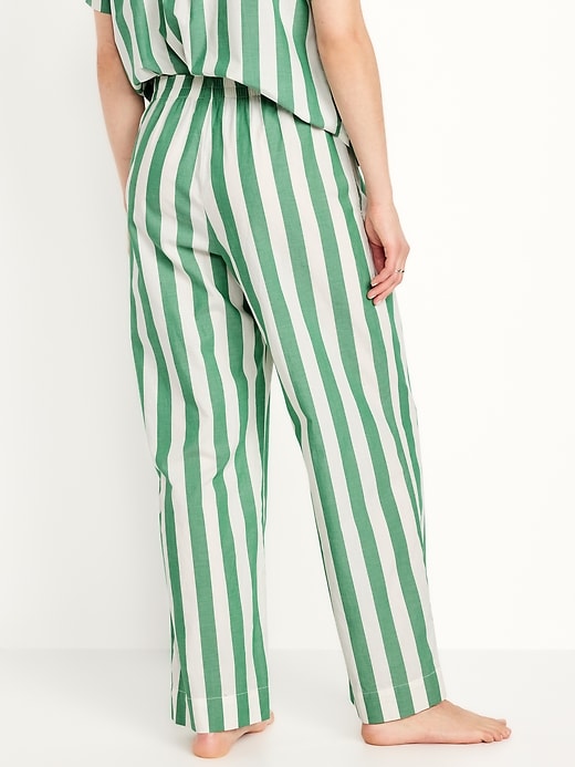 Image number 2 showing, High-Waisted Poplin Pajama Pant