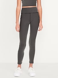 View large product image 4 of 6. High-Waisted PowerSoft Ribbed Performance 7/8 Leggings for Girls