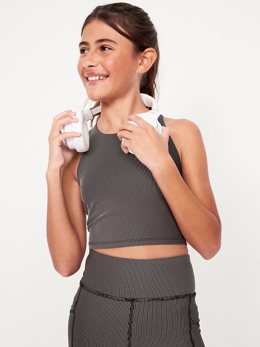 View large product image 1 of 5. PowerSoft Longline Ribbed Sports Bra for Girls