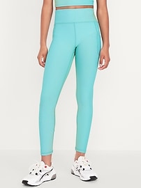 View large product image 4 of 6. High-Waisted PowerSoft Ribbed Performance 7/8 Leggings for Girls