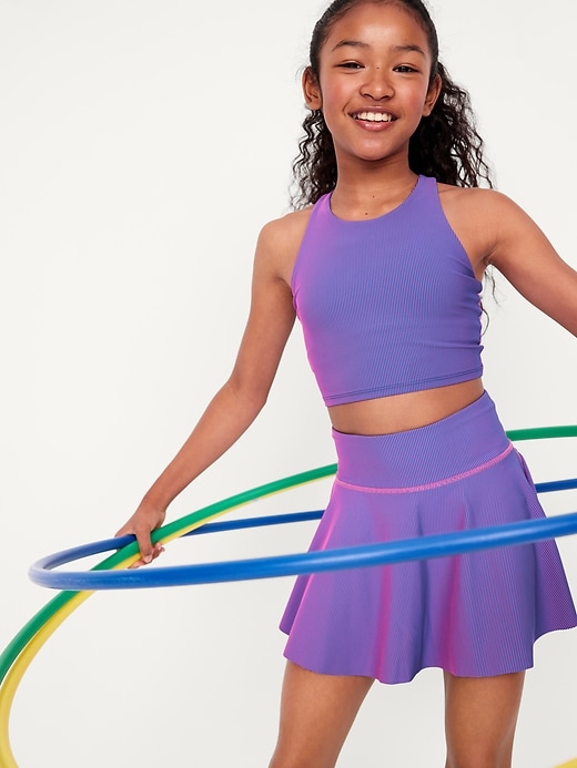 View large product image 1 of 6. High-Waisted PowerSoft Ribbed Skort for Girls