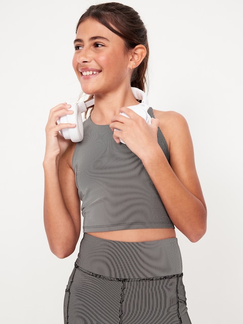 PowerSoft Longline Ribbed Sports Bra for Girls