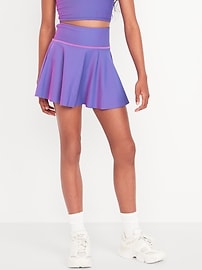 View large product image 4 of 6. High-Waisted PowerSoft Ribbed Skort for Girls