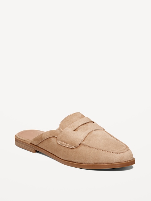 Mules mocassins croco pour femme