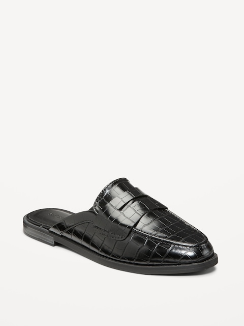 Croc Loafer Mule Shoes for Women - Green