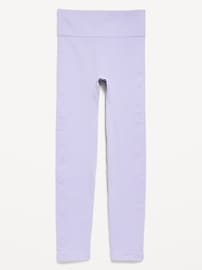 View large product image 4 of 5. Fitted High-Waisted 7/8-Length Seamless Performance Leggings for Girls