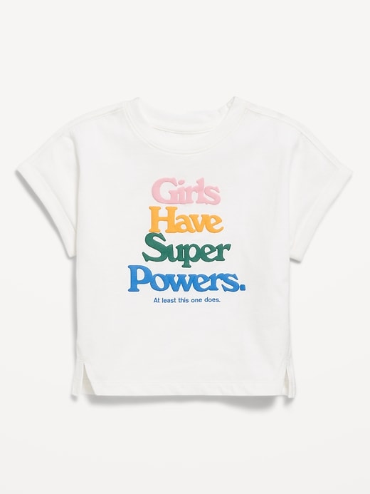 View large product image 1 of 1. Short Dolman-Sleeve Graphic T-Shirt for Toddler Girls