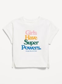 Image number 1 showing, Short Dolman-Sleeve Graphic T-Shirt for Toddler Girls
