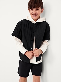 Image number 1 showing, Oversized Quilted Baseball Jacket for Boys