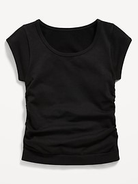 Image number 4 showing, Fitted Ruched Seamless Performance Top for Girls