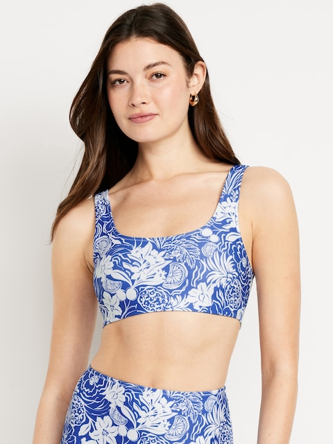 Haut de bikini mat à encolure dégagée