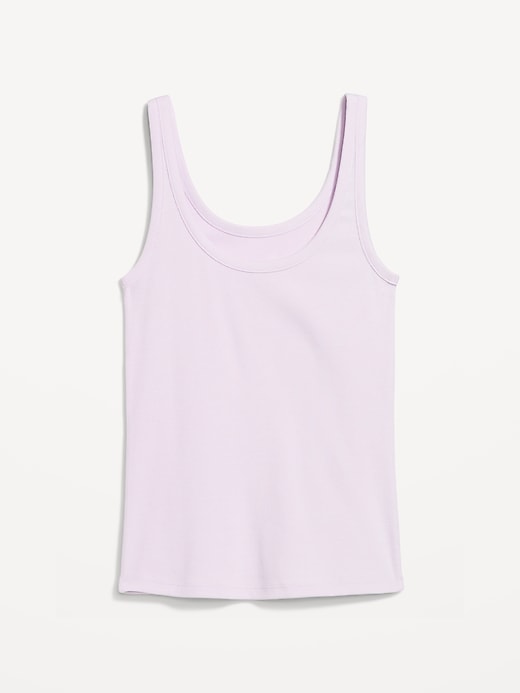 Image number 8 showing, First-Layer Ribbed Scoop-Neck Tank Top