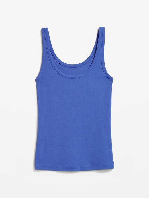 Image number 8 showing, First-Layer Ribbed Scoop-Neck Tank Top